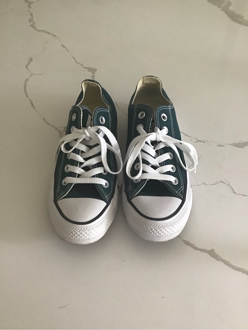 Kids Low-Top Canvas Sneakers in Teal with White Accents